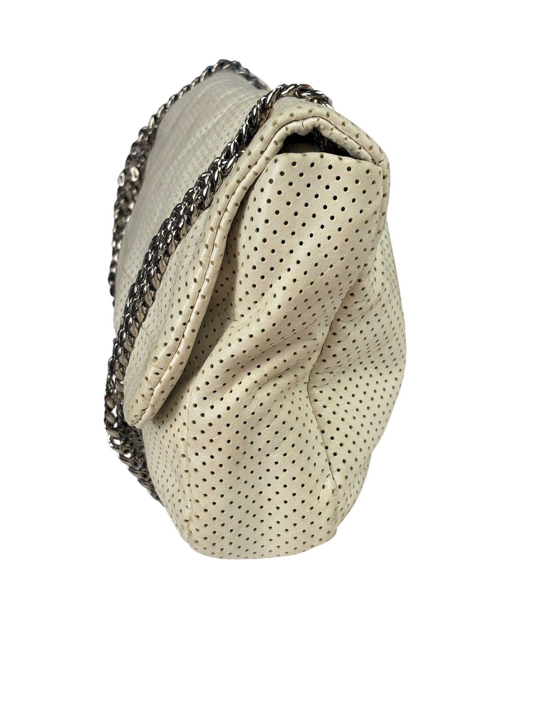 Chanel Ivory Perforated Drill Two-Tone Mademoiselle Flap Bag 2006