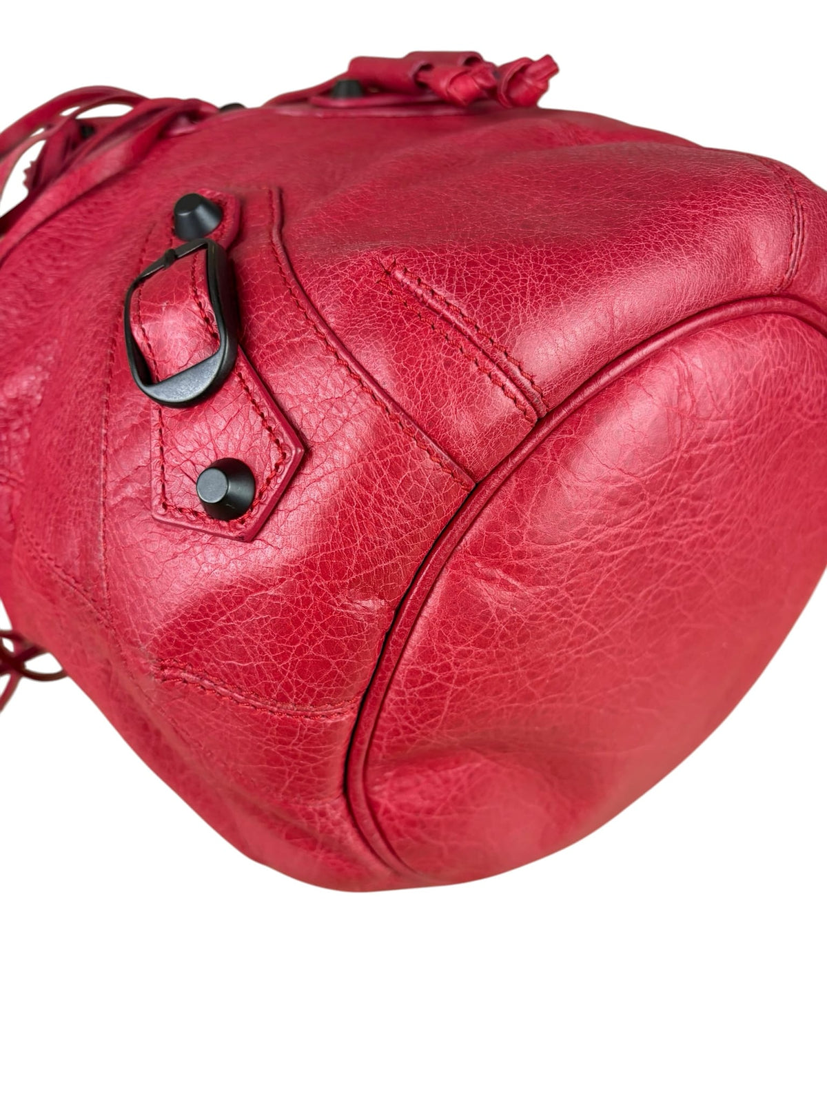 Balenciaga Fuchsia Pink Pompon Bucket Two-Way Bag