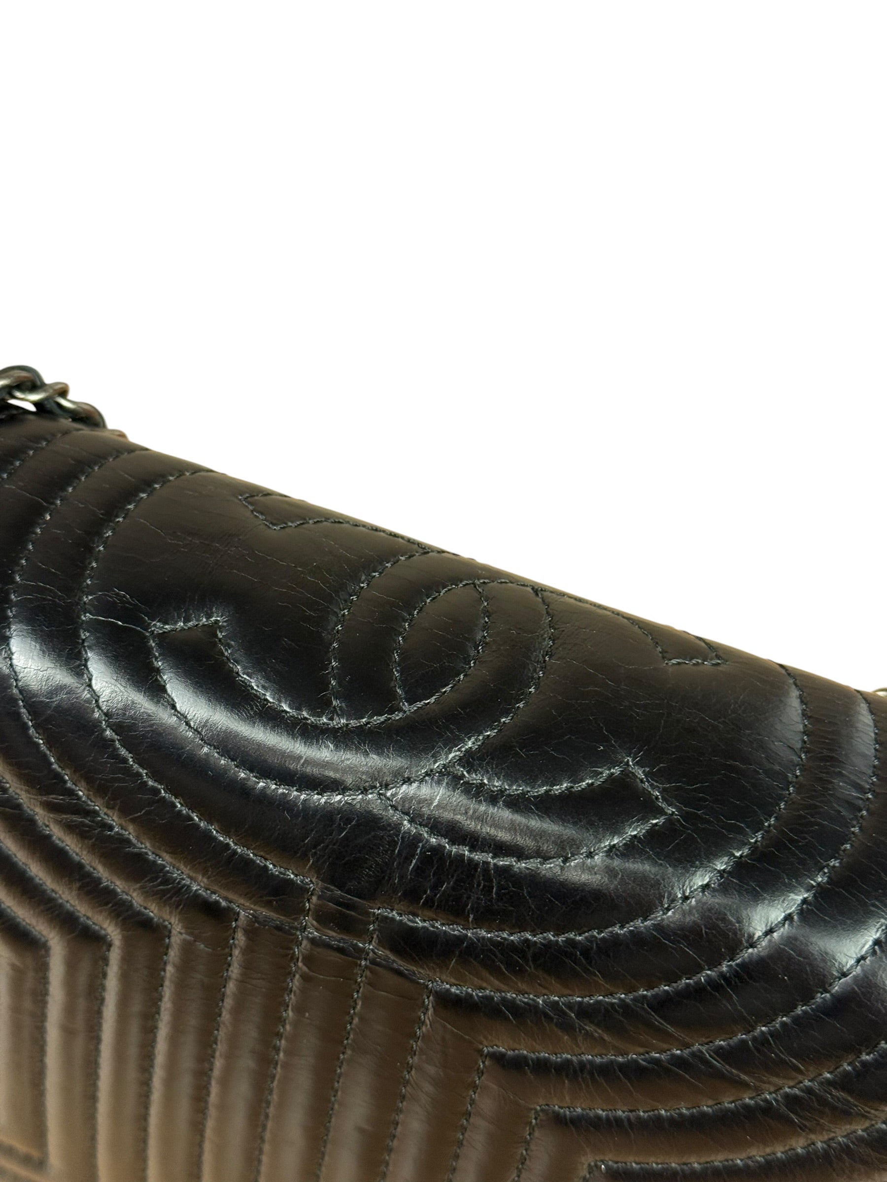 Chanel Black Leather Paris-Seoul Korean Garden Flap Bag 2015