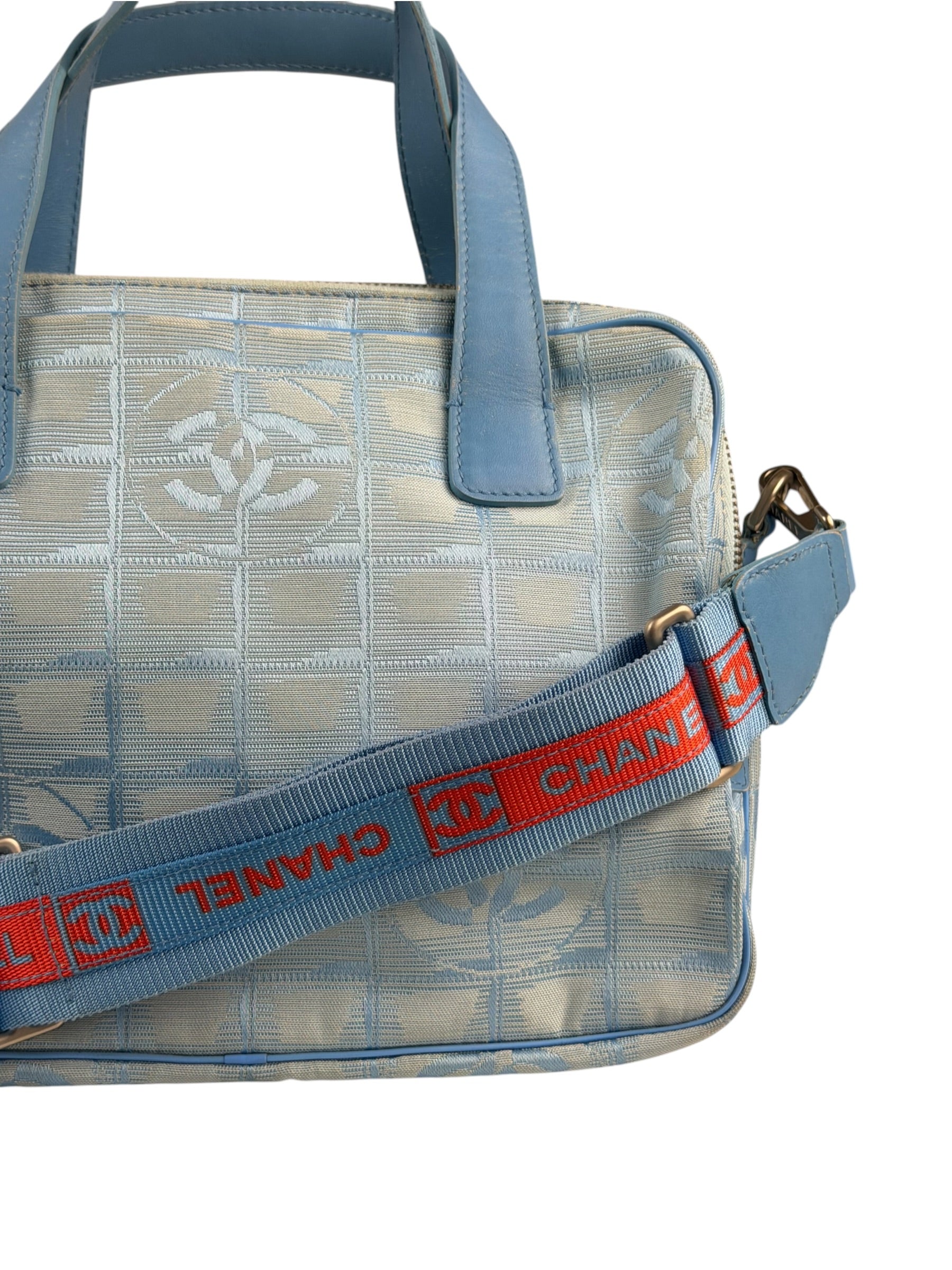 Chanel Blue CC Travel Line Tote Two-Way Bag