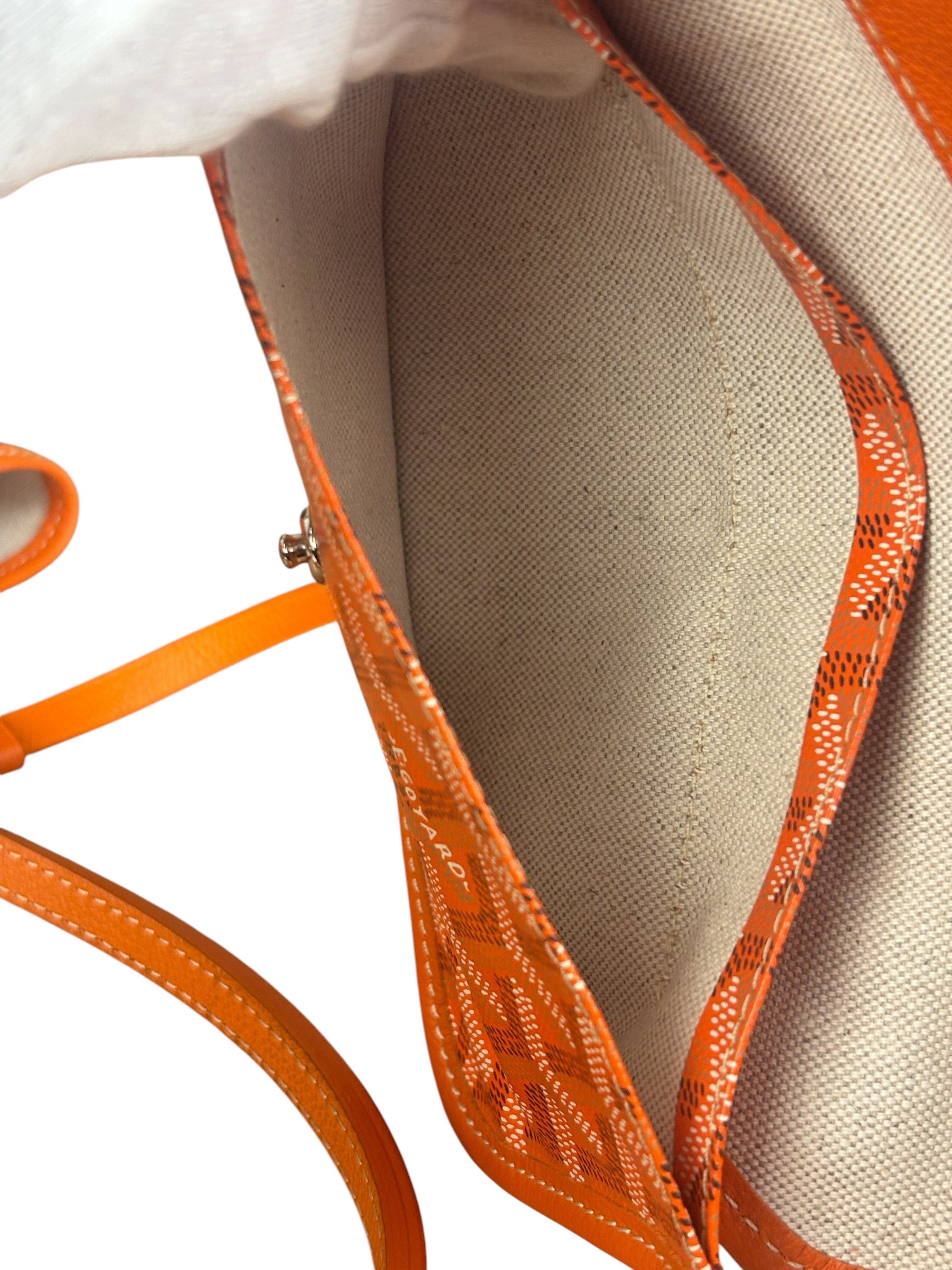 Goyard Saint Louis Orange Leather Tote Bag