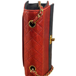 Chanel Red & Navy Trapezoid Flap Bag 1992