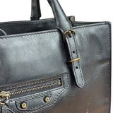 Balenciaga Black Leather Papier A4 Tote Bag