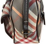 Burberry Nylon Leather Trim Nova Check Crossbody Bag