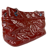 Chanel Patent Red Quilted S Shopper Tote 2013