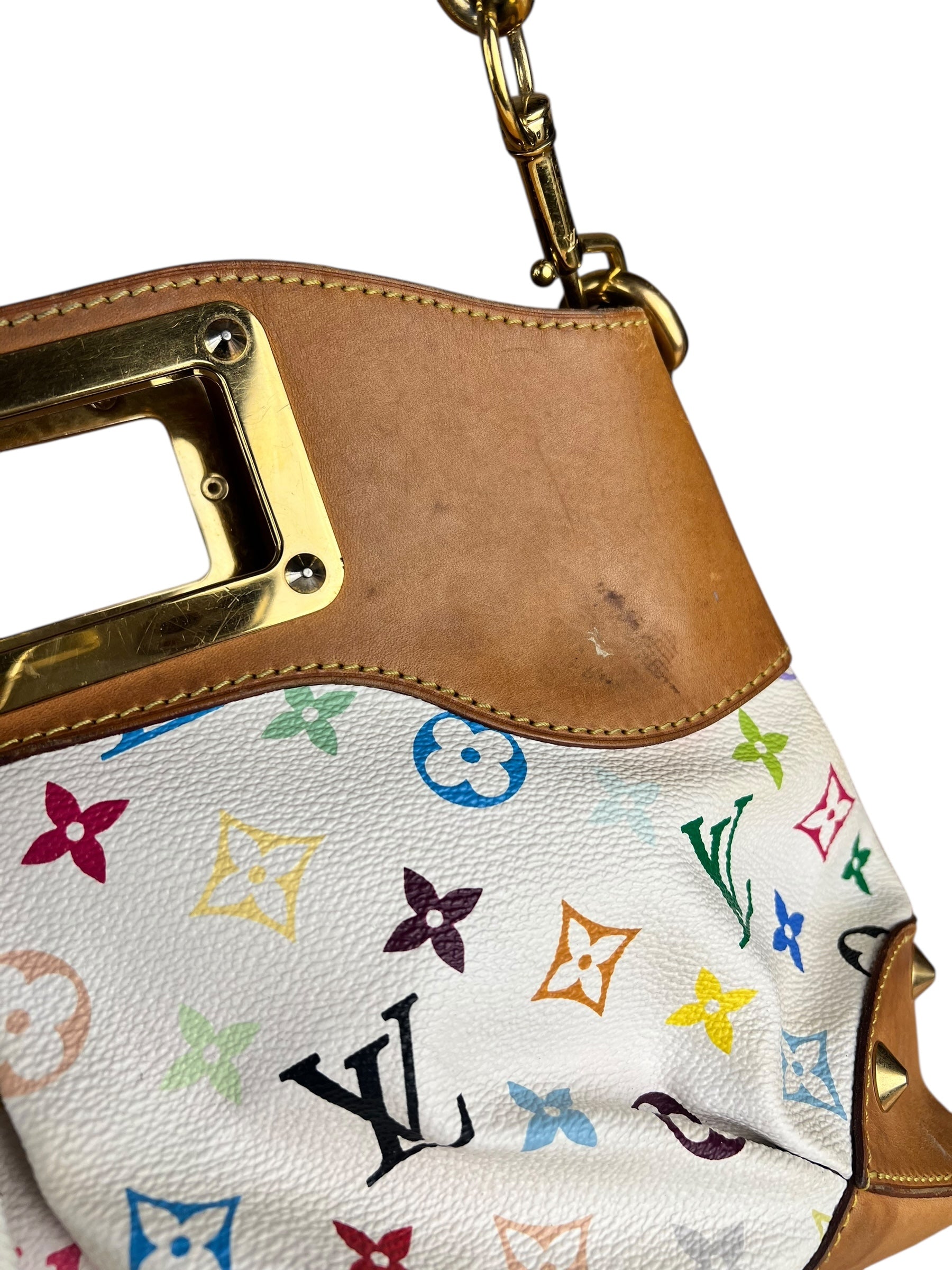 Louis Vuitton White Murakami Judy MM 2Way
