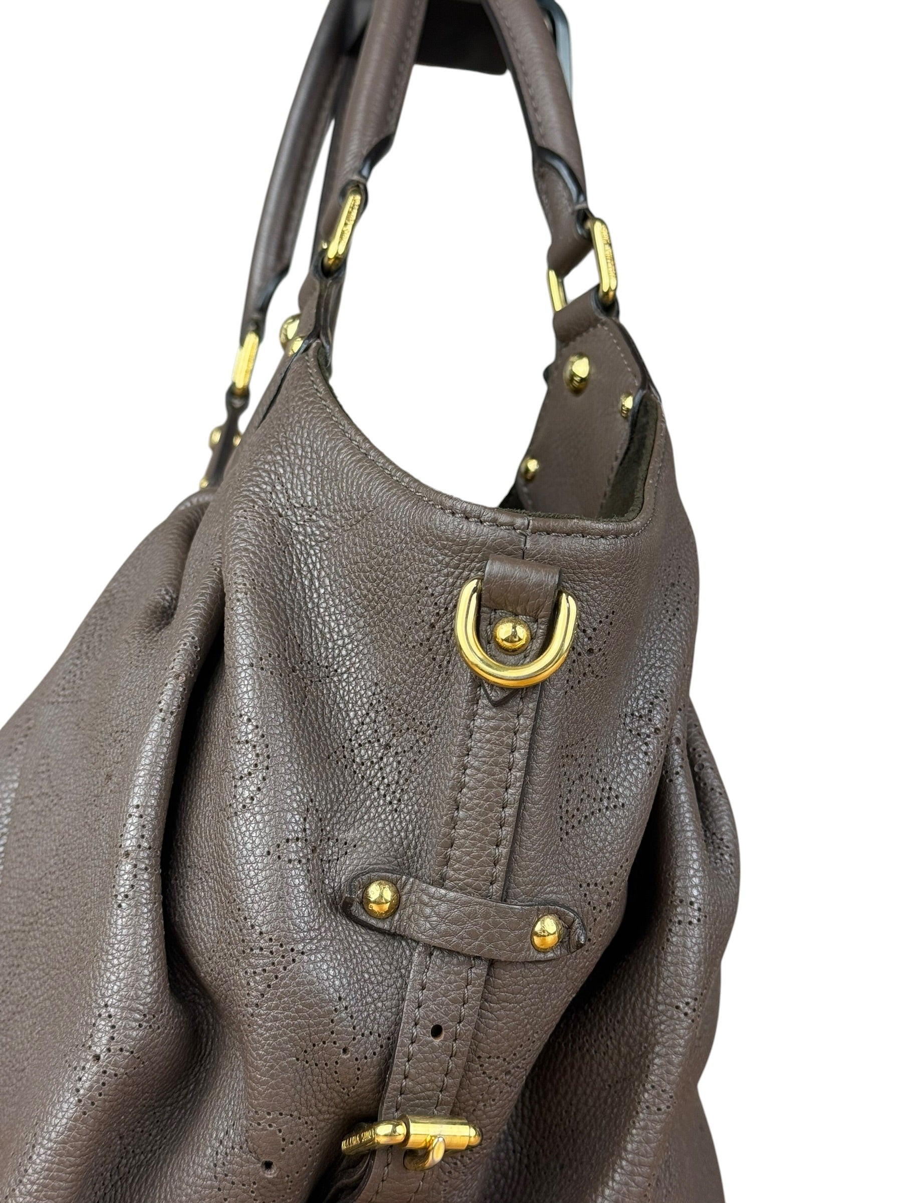 Louis Vuitton Brown Leather Mahina Hobo Bag