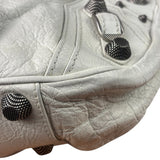 Balenciaga White Lambskin Le Cagole Shoulder Bag
