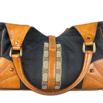 Gucci Vintage Denim Leather Trim Jackie Shoulder Bag