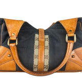 Gucci Vintage Denim Leather Trim Jackie Shoulder Bag