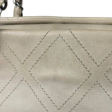 Chanel Cream Chevron Leather Outdoor Ligne Shoulder Bags  2005
