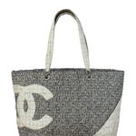 Chanel Grey Tweed Cambon Line Tote Bag 2004