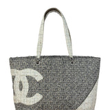 Chanel Grey Tweed Cambon Line Tote Bag 2004