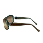 Bvlgari Striking Teal Geometric Temple Sunglasses