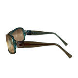 Bvlgari Striking Teal Geometric Temple Sunglasses