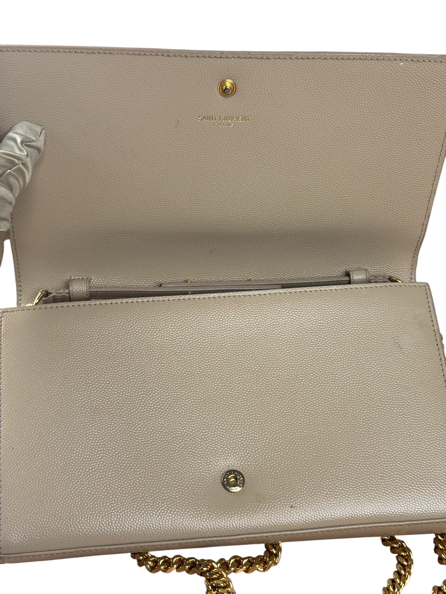 Yves Saint Laurent Cream Embossed Leather KateCrossbody Bag