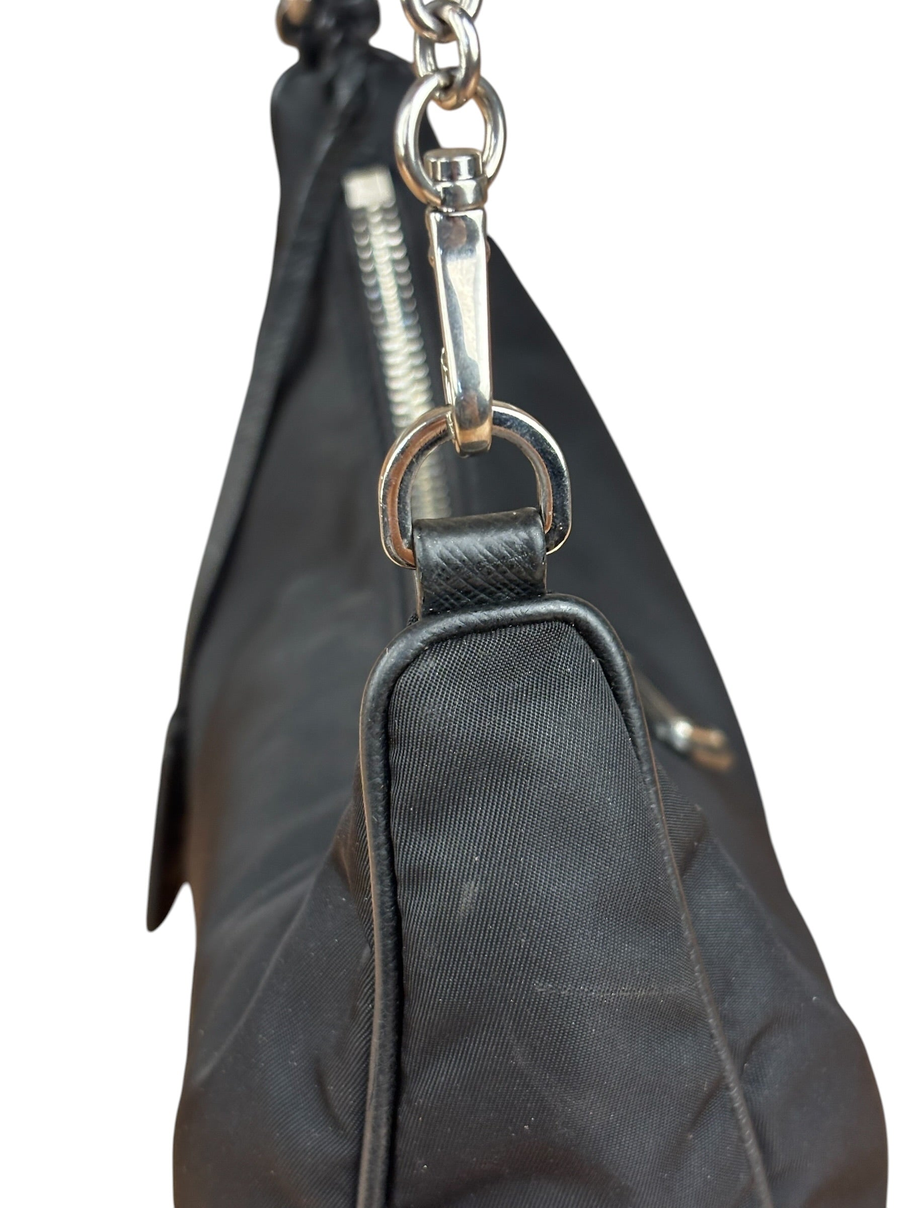 Prada Black Nylon Leather Trim Re-Edition 2005 Two-Way Bag