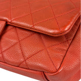 Chanel Red Quilted Caviar Leather Timeless Shoulder Bag 2012