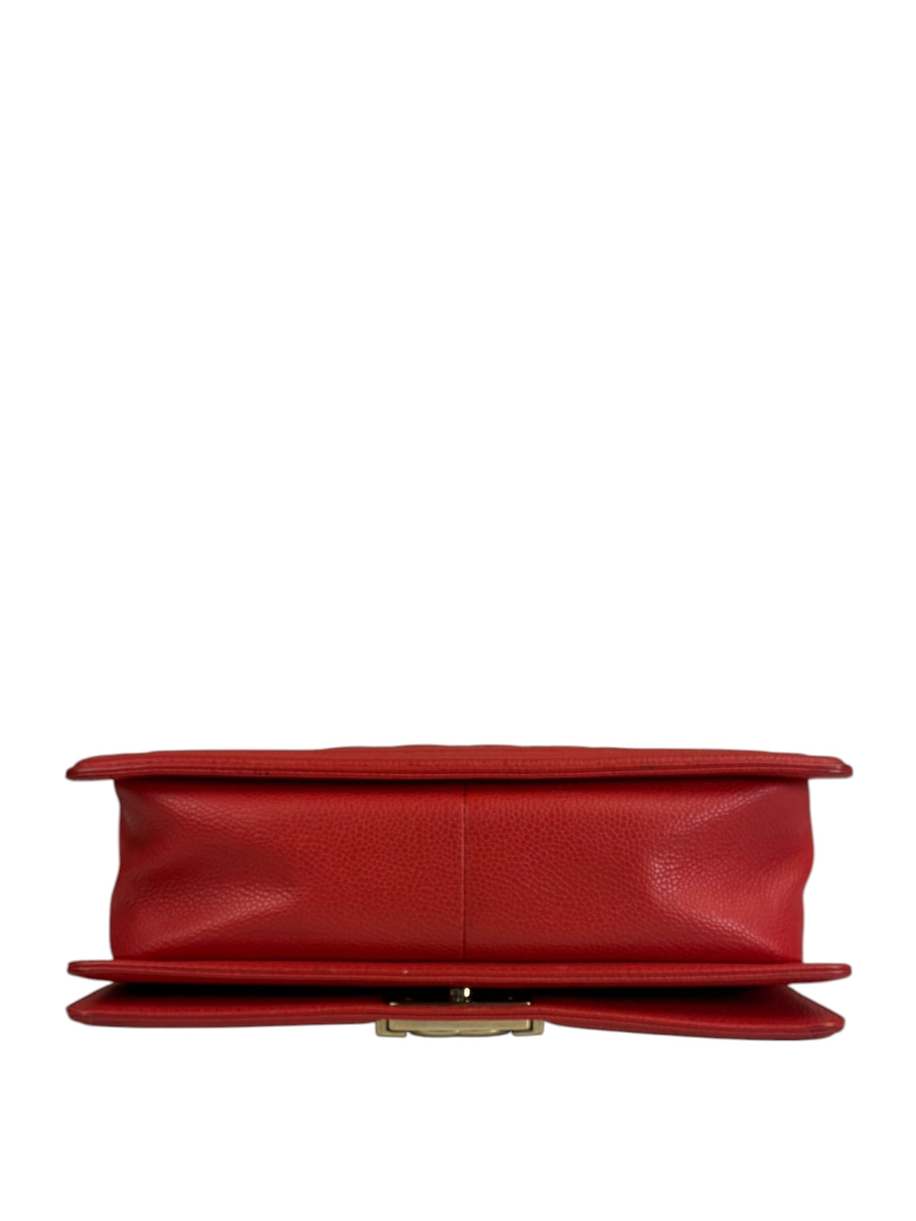Chanel Red Quilted Caviar Boy Flap Bag 2019