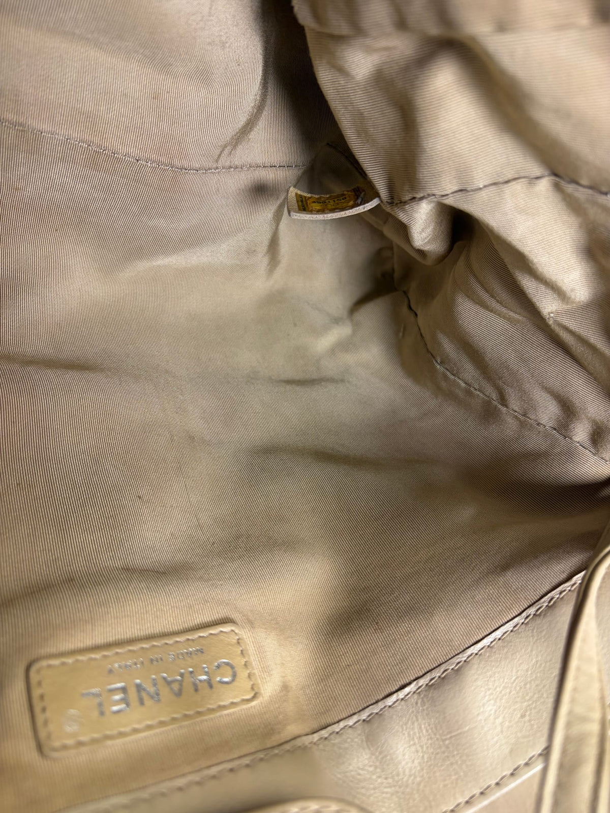 Chanel Beige Lambskin Boy Reverso Shopping Tote 2013
