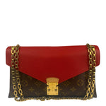 Louis Vuitton LV Monogram Red Leather Pallas Chain Bag