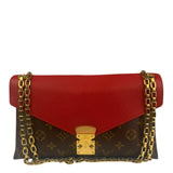 Louis Vuitton LV Monogram Red Leather Pallas Chain Bag