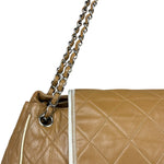 Chanel East/West Accordion Chain Beige Flap Bag 2008