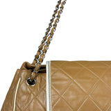 Chanel East/West Accordion Chain Beige Flap Bag 2008