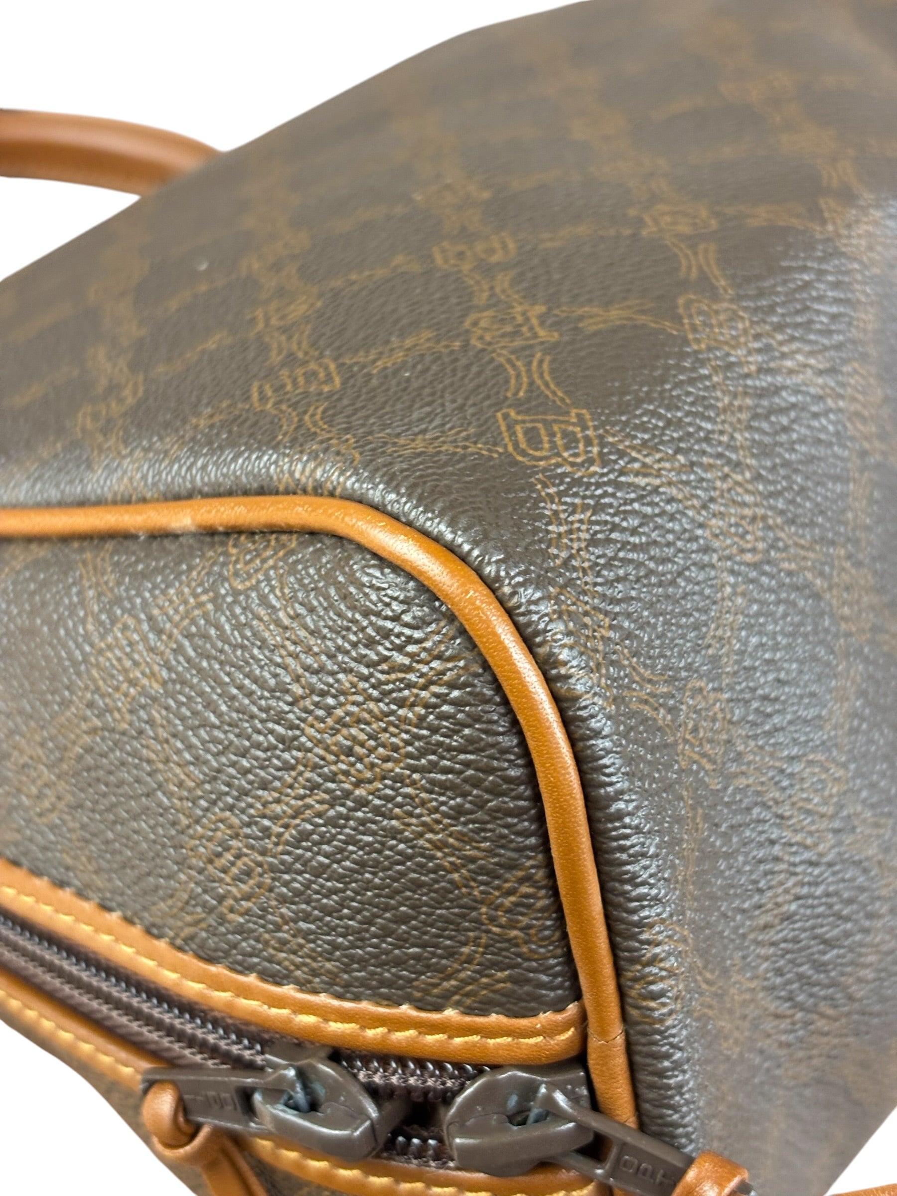 Bally Vintage Leather Coated Monogram Handbag