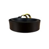 Gucci Gold GG Black Leather Belt