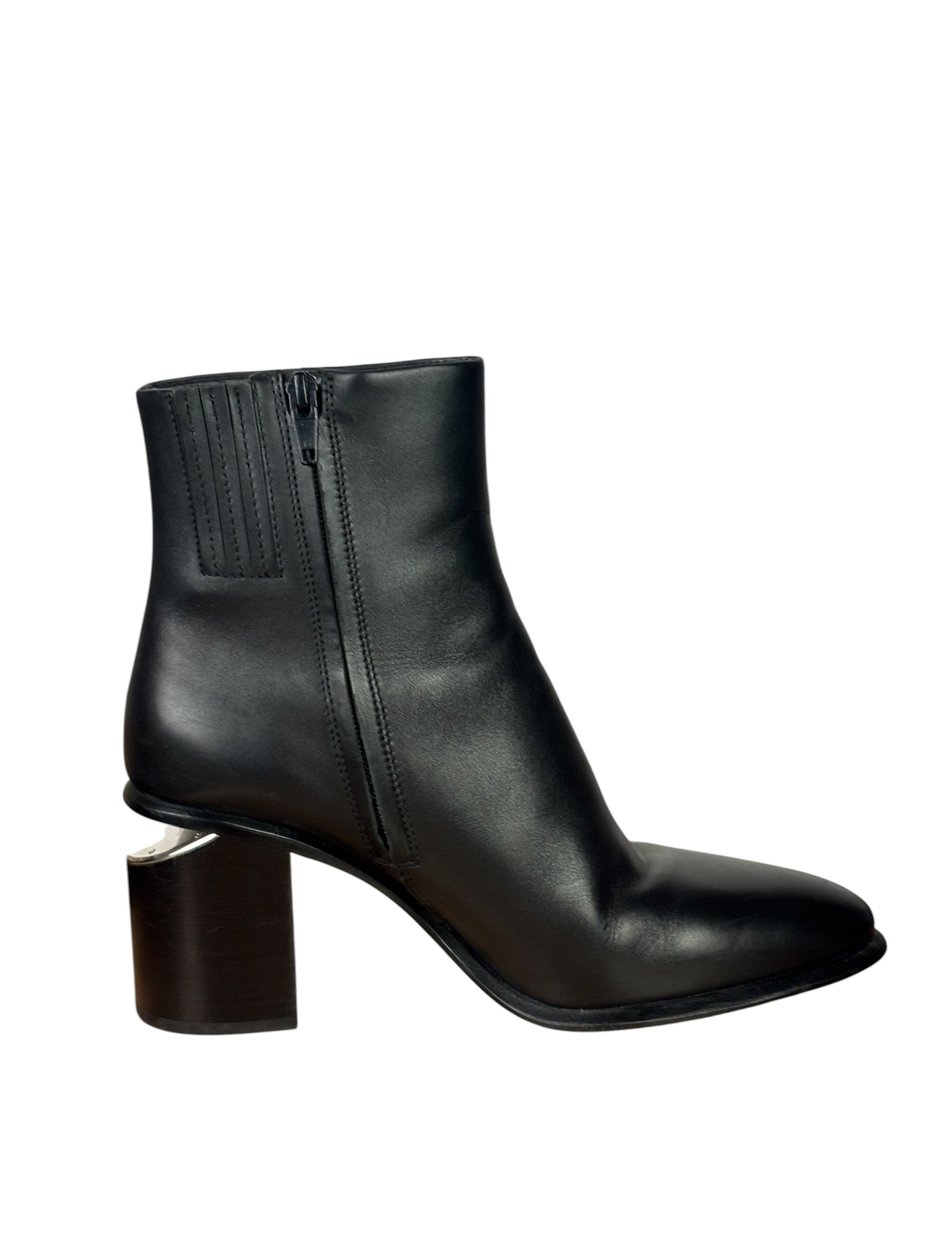 Alexander Wang Black Leather Gabi Cutout Heel Ankle Boots