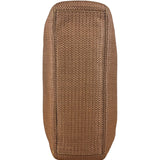 Chanel Vintage Brown Woven Straw Raffia Wooden Top Handle Handbag 2001