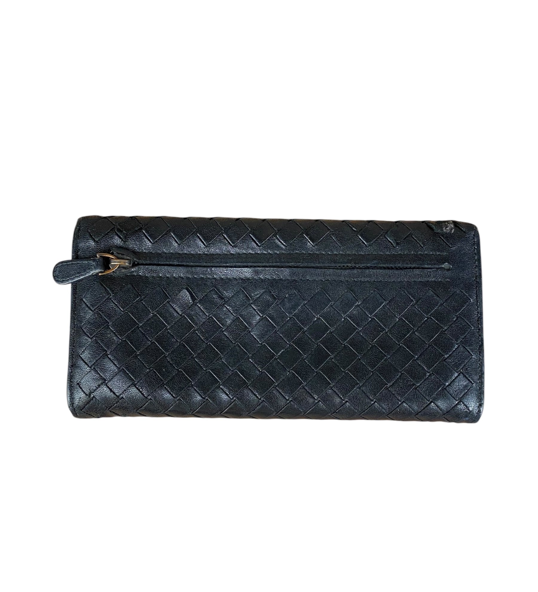 Bottega Veneta Woven Long Wallet Black