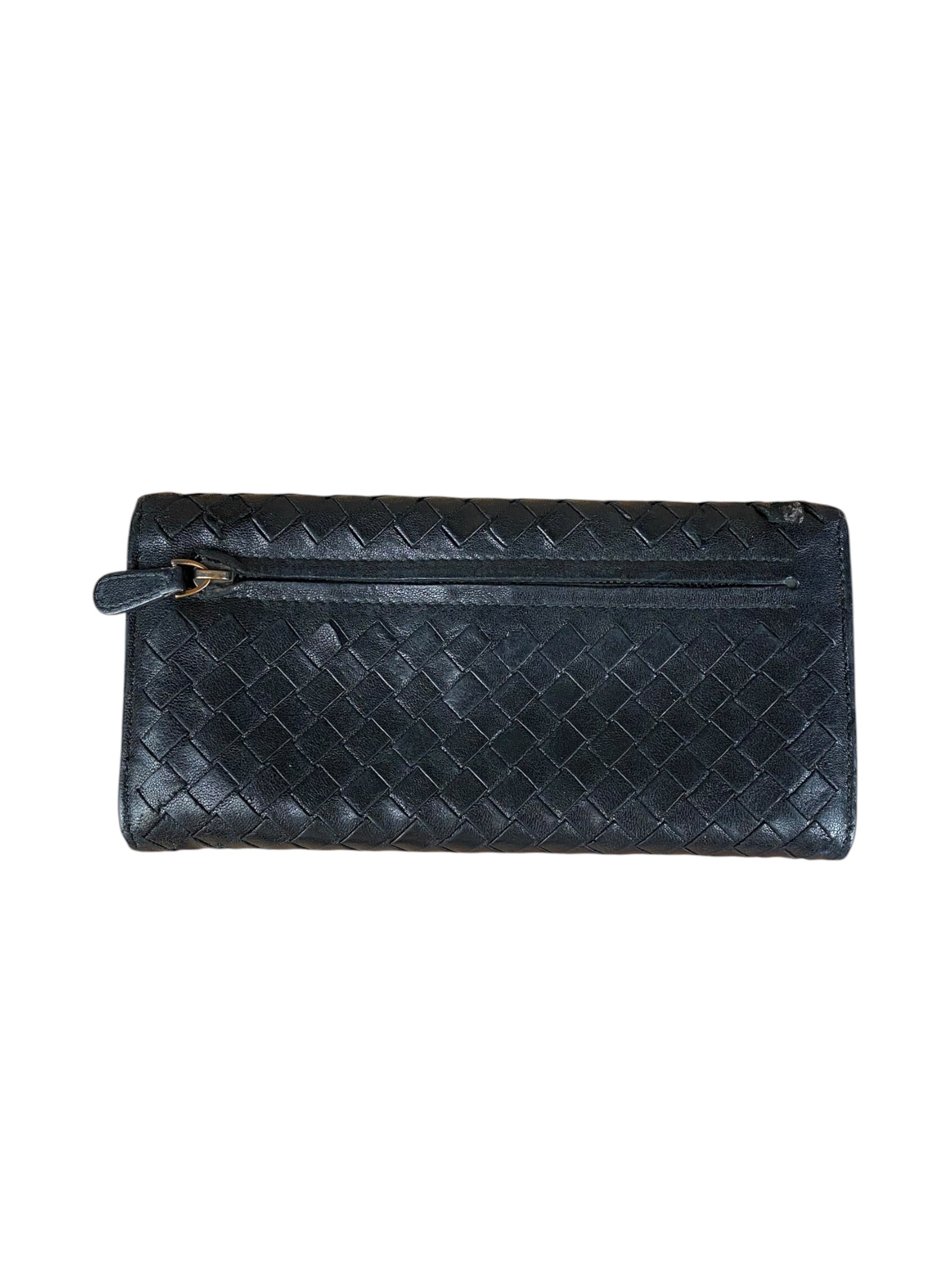 Bottega Veneta Woven Long Wallet Black