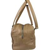Chanel Beige Leather Chocolate Bar Bowler Bag 2004