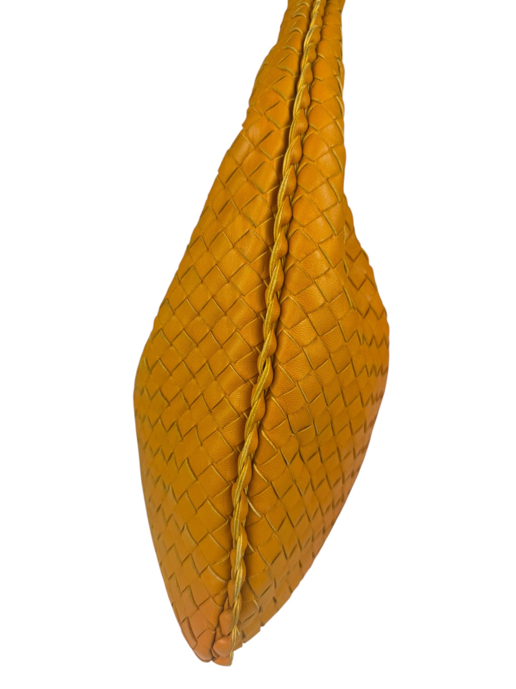 Bottega Veneta Orange Leather Intercciato Hobo Bag