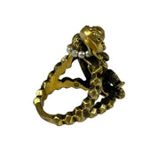 Gucci Faux Pearl Monkey Ring