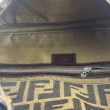 Fendi Brown Leather Trim Baguette