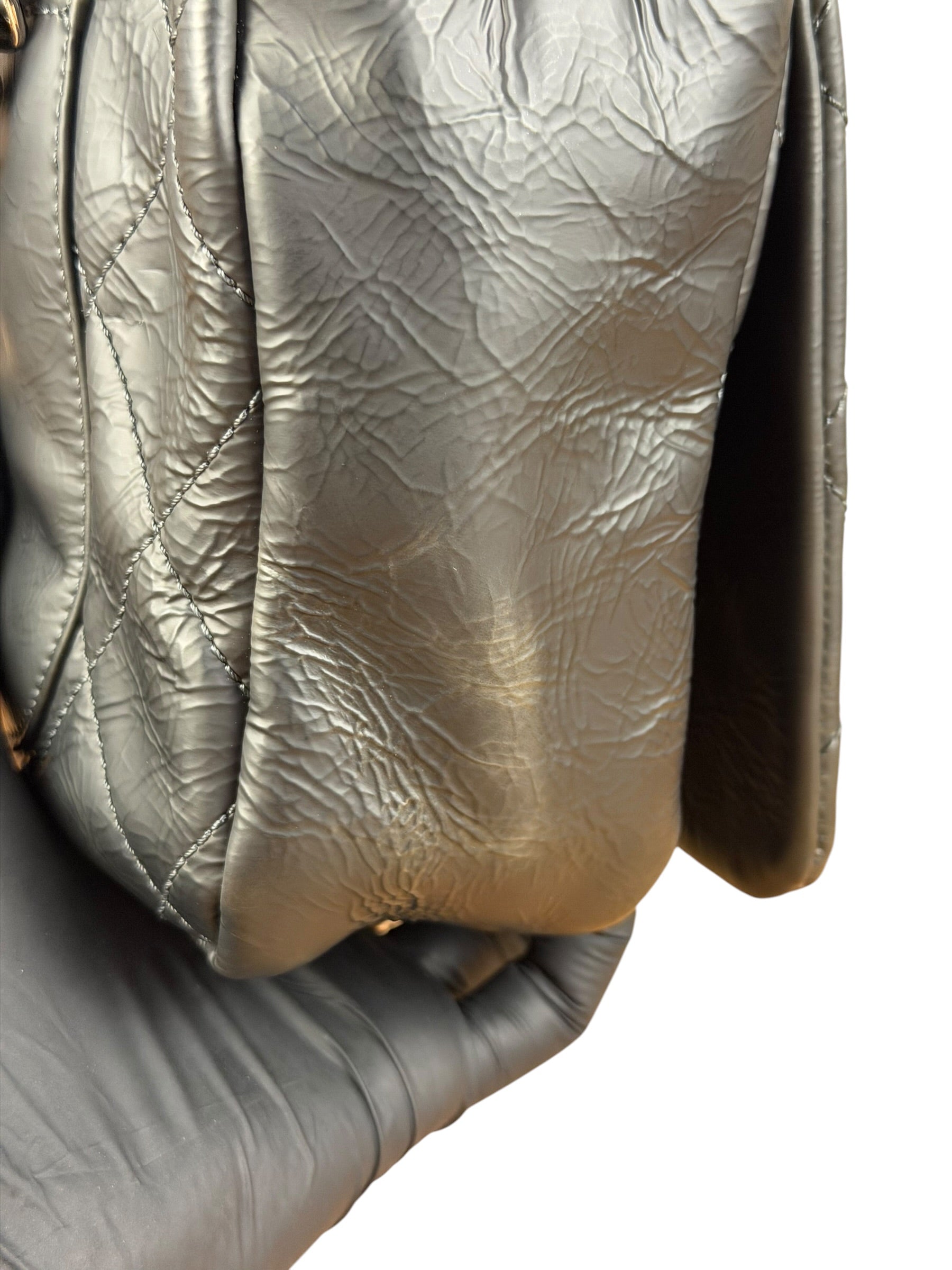Chanel Black Leather Ultimate Stitch Single Flap Bag 2010