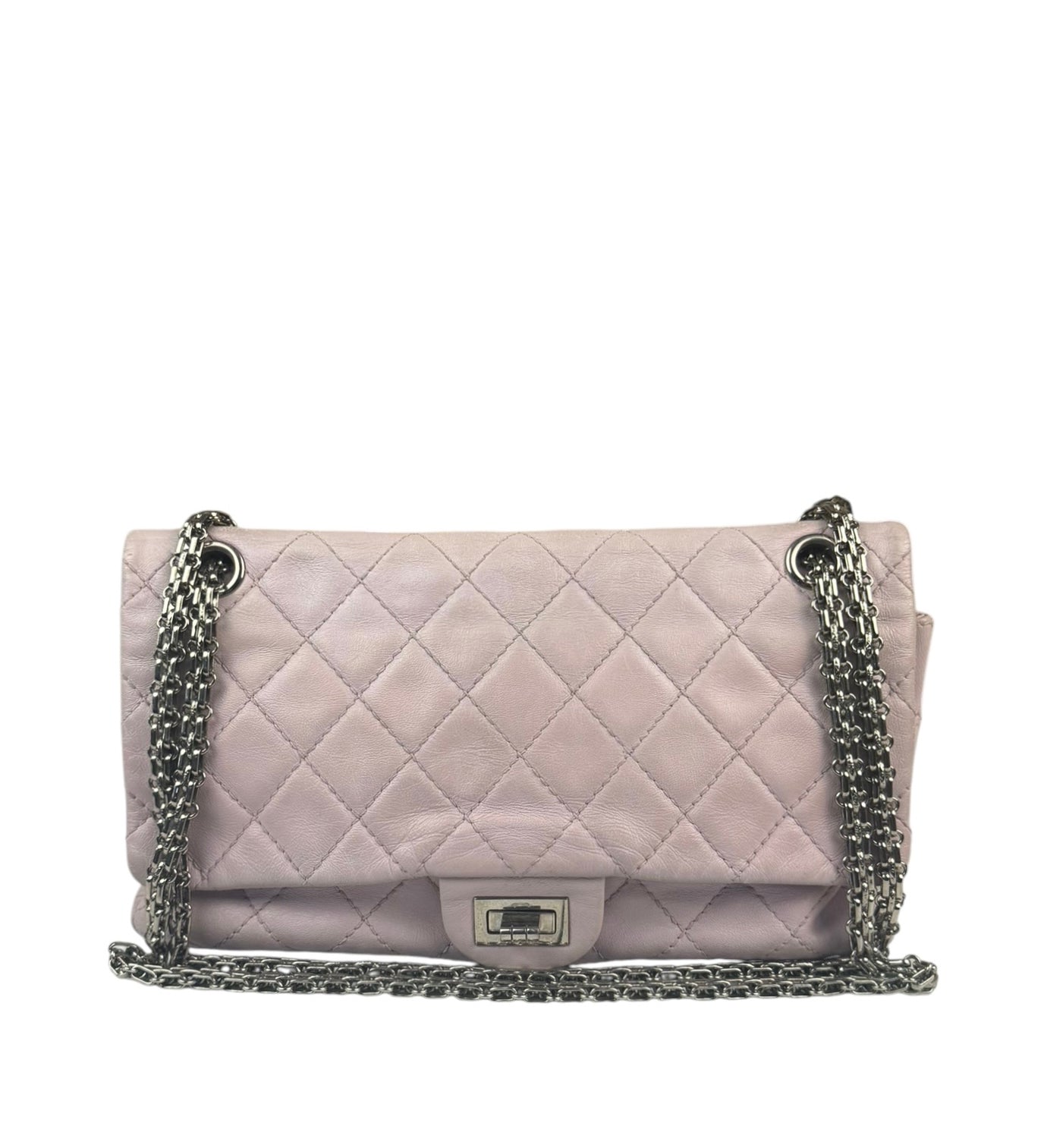Chanel Light Pink Quilted Leather Reissue 2.55 Double Flap Bag  90's