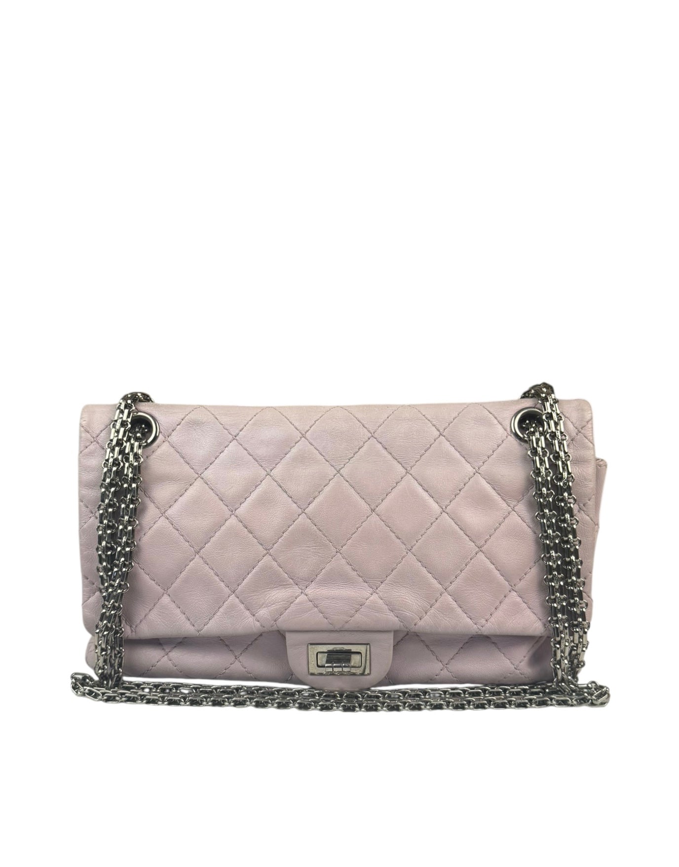 Chanel Light Pink Quilted Leather Reissue 2.55 Double Flap Bag  90's