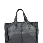 Bottega Veneta Black Intrecciato Fringe Shoulder Bag