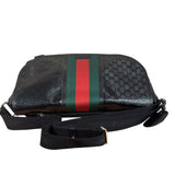 Gucci Black PVC GG Imprime Web Buckle Messenger Bag