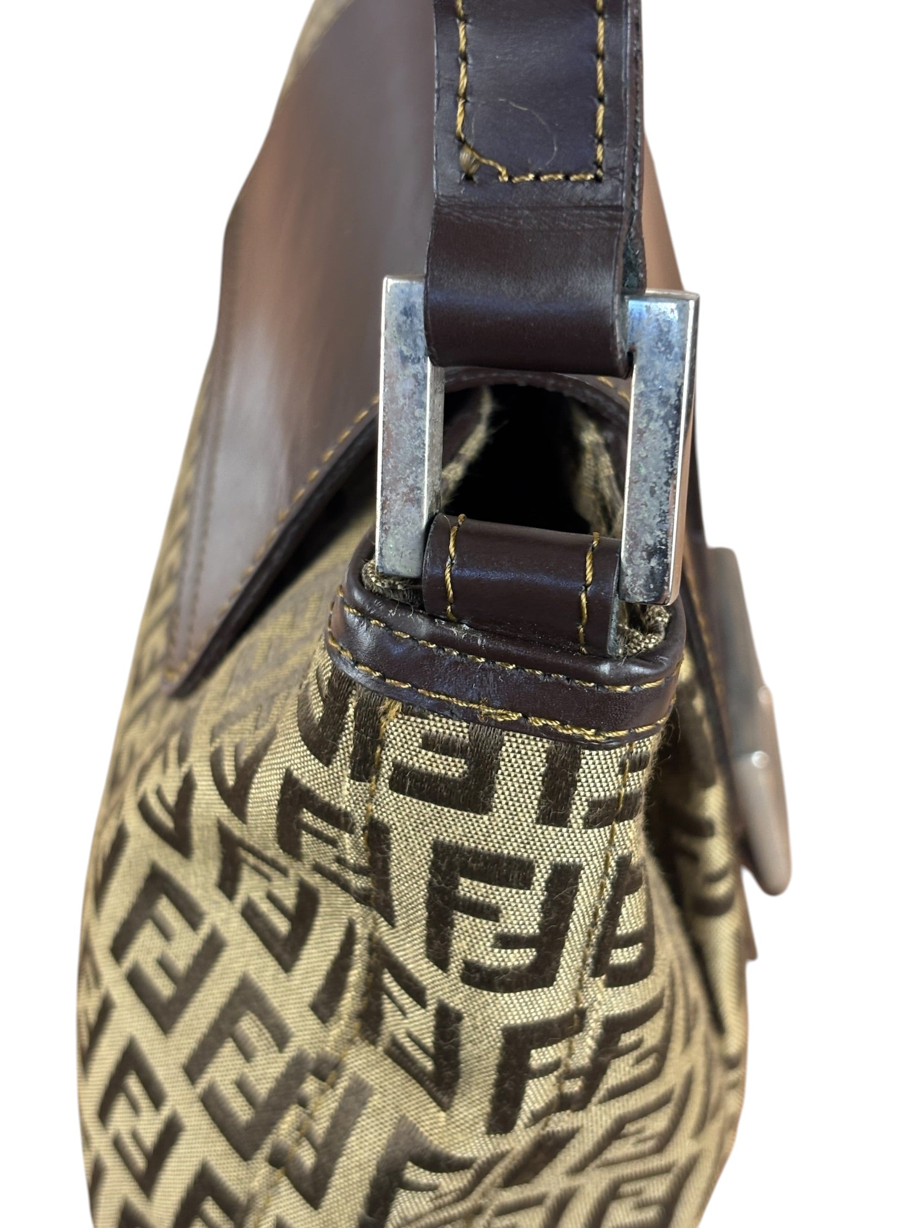Fendi Zucchino Drawstring Flap Shoulder Bag