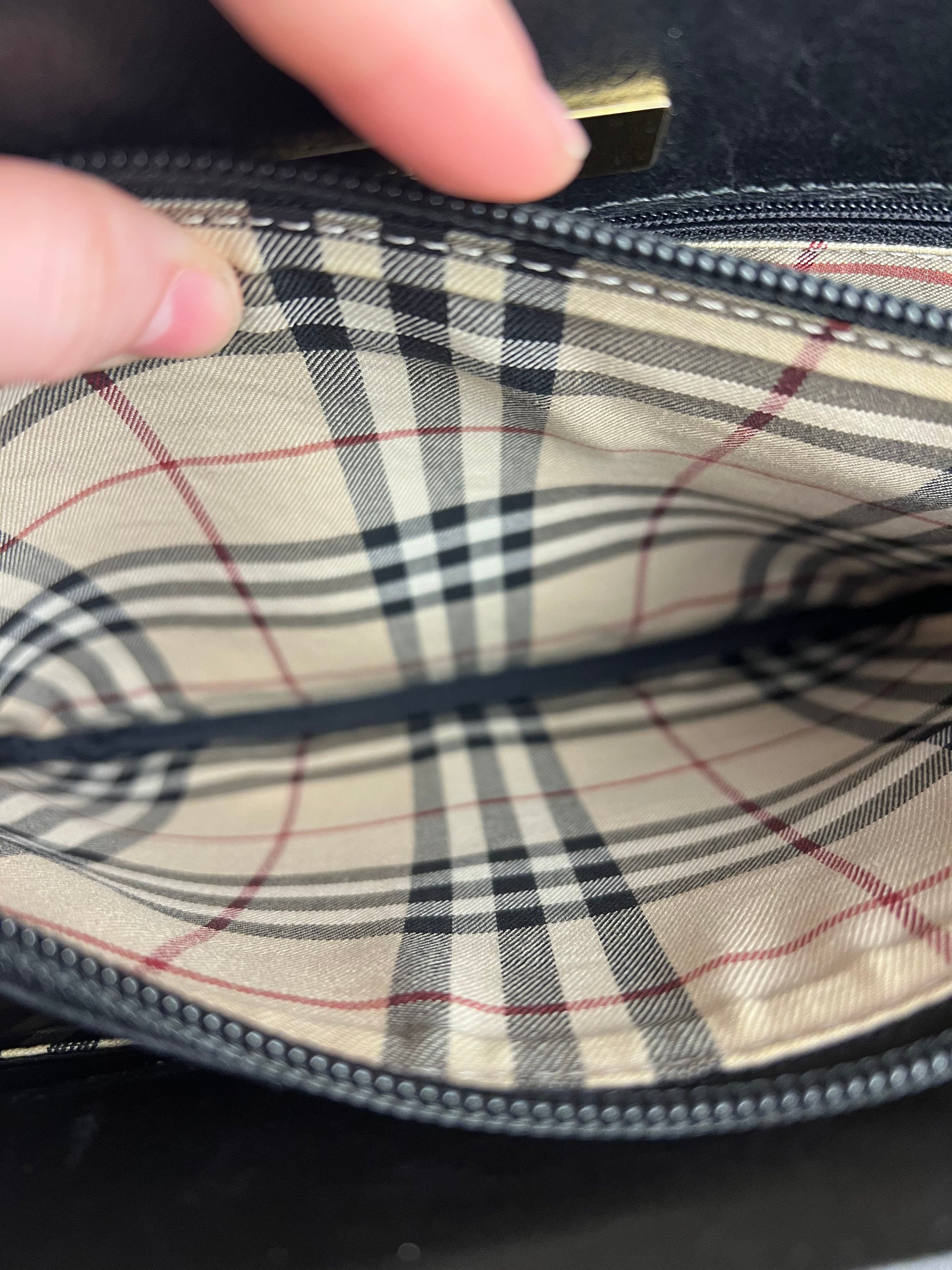 Burberry Black Leather Shoulder Tote
