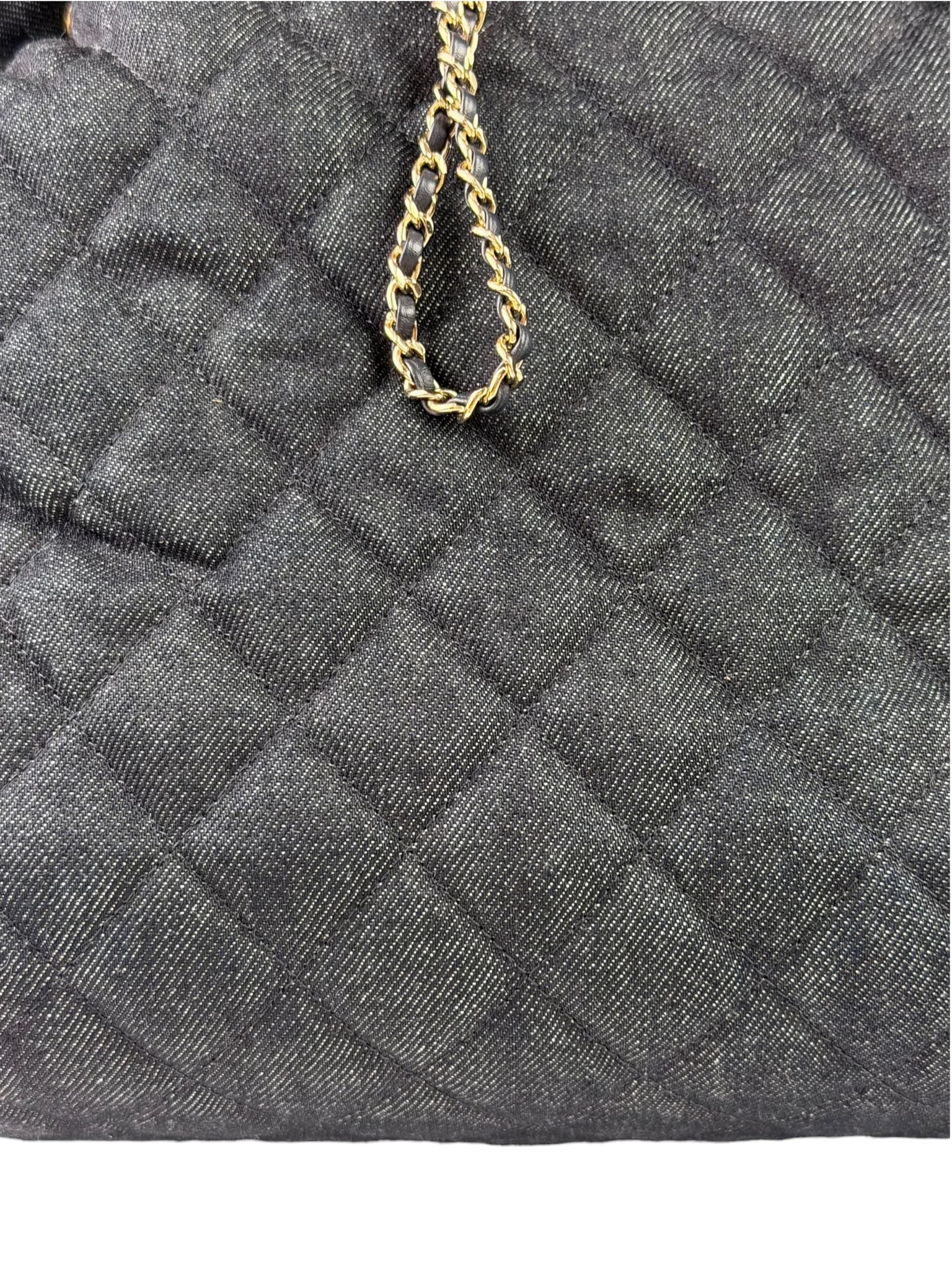 Chanel Navy Quilted Denim/Leather Trim 25 Hobo Bag 2021