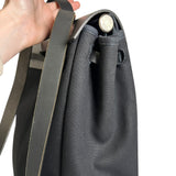 Hermes Black Toile Herbag 39 Handbag