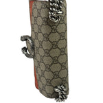 Gucci Beige/Red Leather/Suede Trim GG Supreme Dionysus Small Shoulder Bag