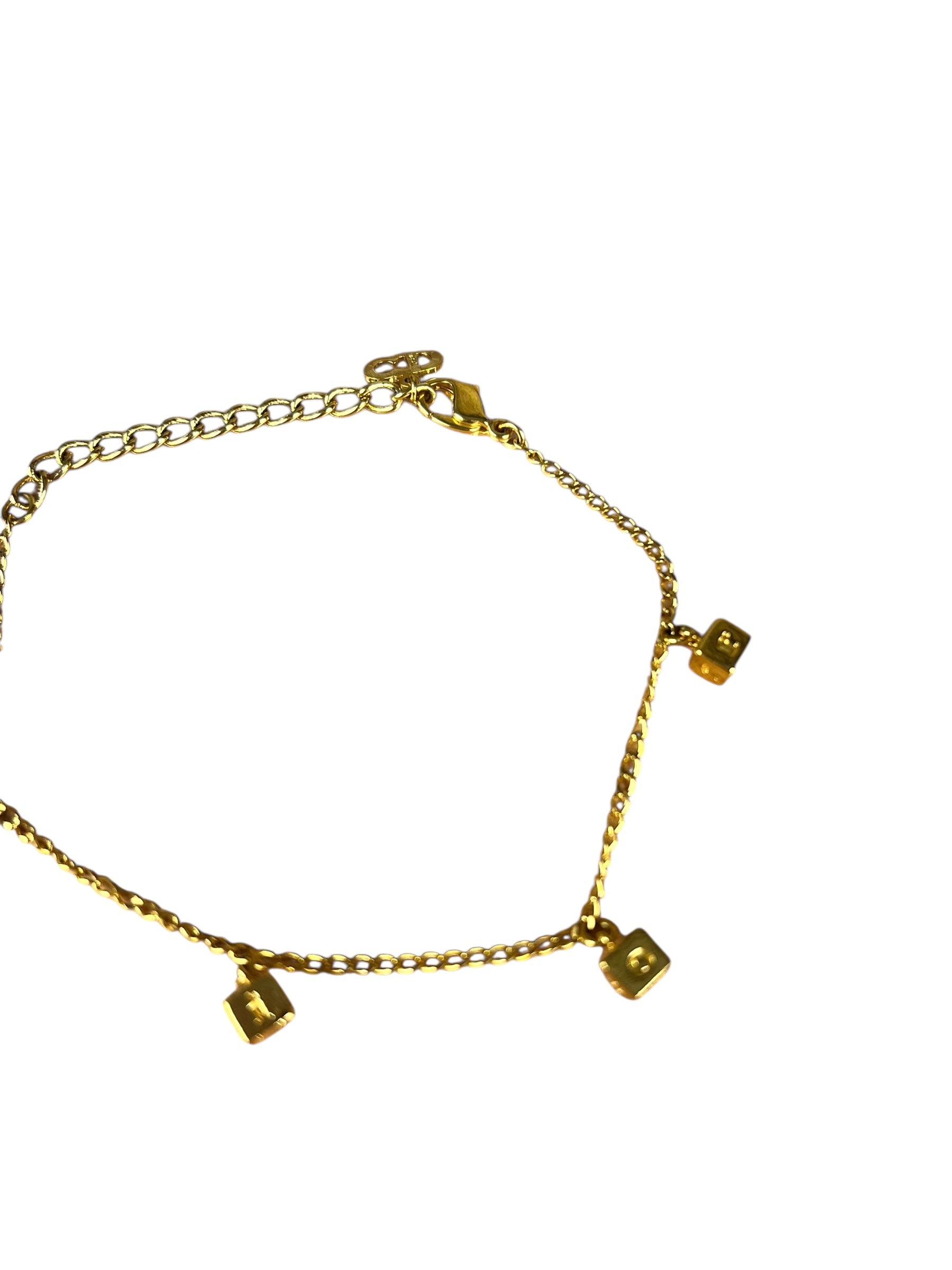 Dior Goldtone Letter Block Bracelet