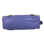 Balenciaga Purple Lambskin Moto City Two-Way Bag